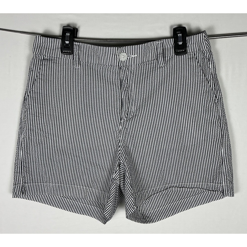 A New Day Women's Striped Shorts Size 6 Blue White Seersucker Stretch High Rise
